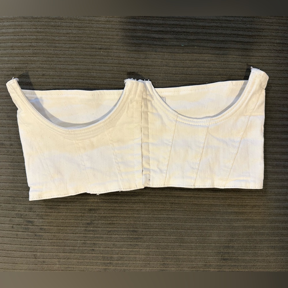 Adika White Hook‑Front Under Bust Corset Top